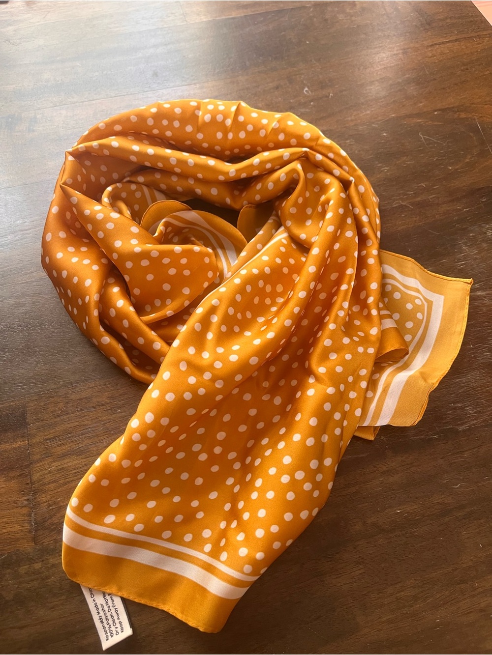 Cleobella Gold Polka Dot Silk-Feel Scarf